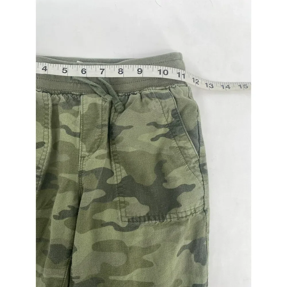 Gap Kids Green Camoflage Camo Jogger Pants Elastic Waist Medium